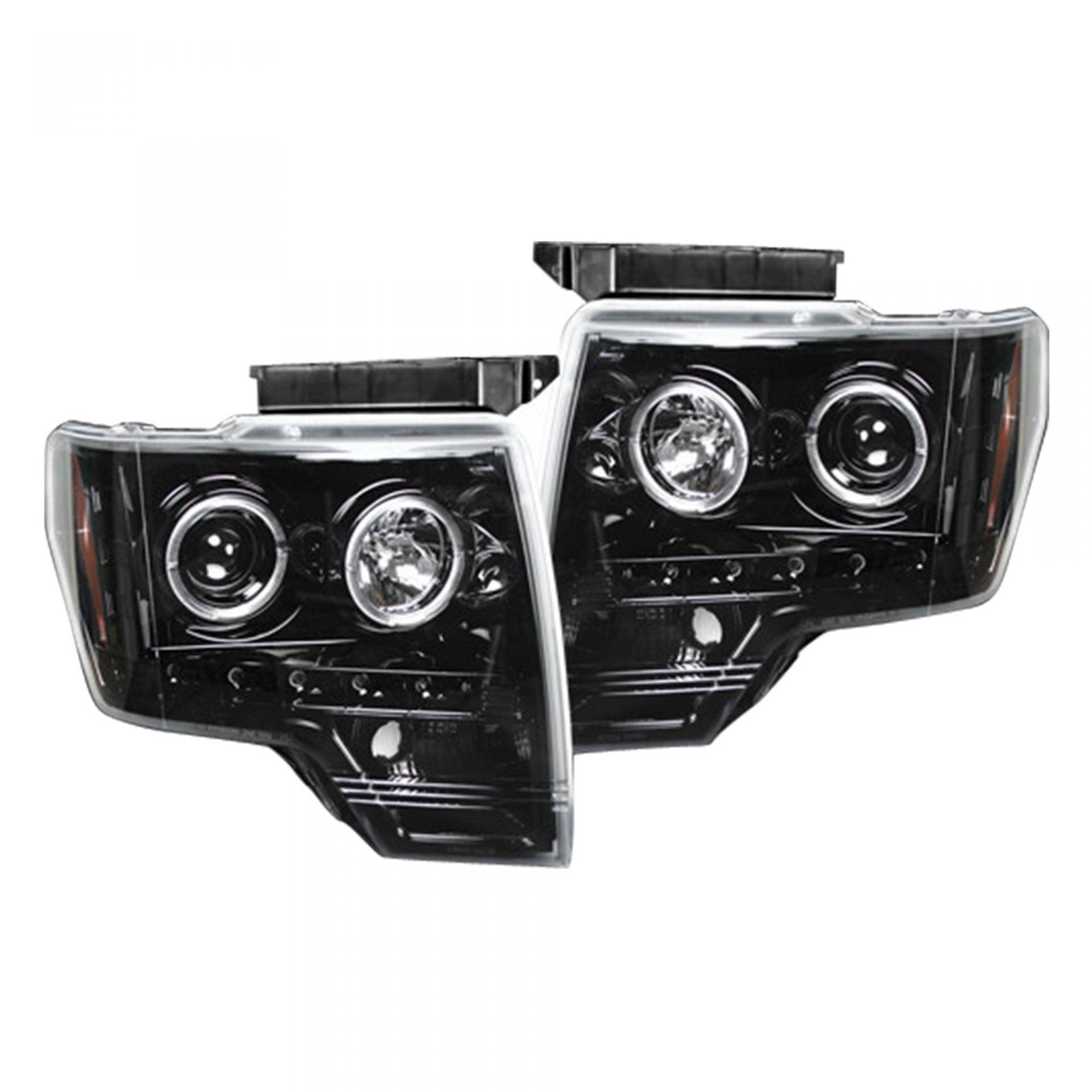 Ford F150 & Raptor 09-14 Projector Headlights CCFL Halos & DRL Smoked/Black - Image 2