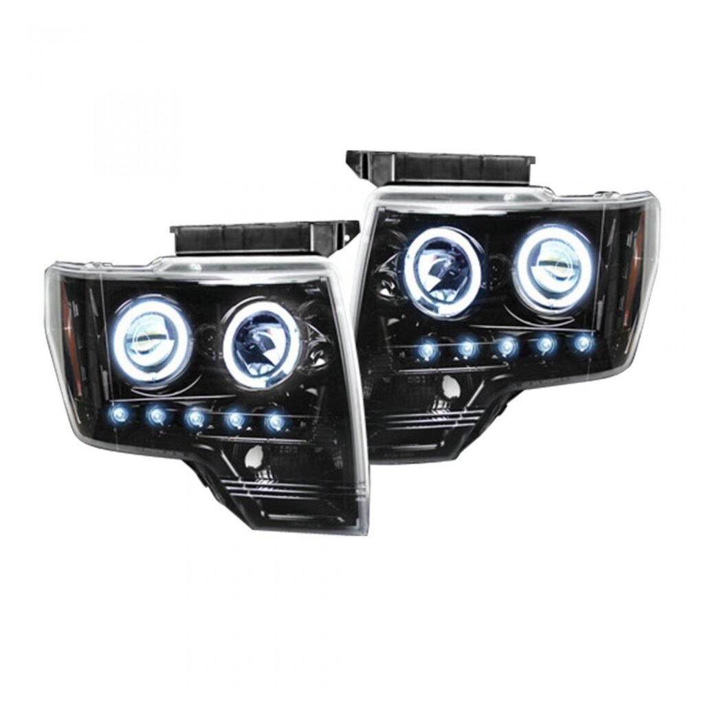 Ford F150 & Raptor 09-14 Projector Headlights CCFL Halos & DRL Smoked/Black