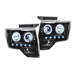 Ford F150 & Raptor 09-14 Projector Headlights CCFL Halos & DRL Smoked/Black - Image 3