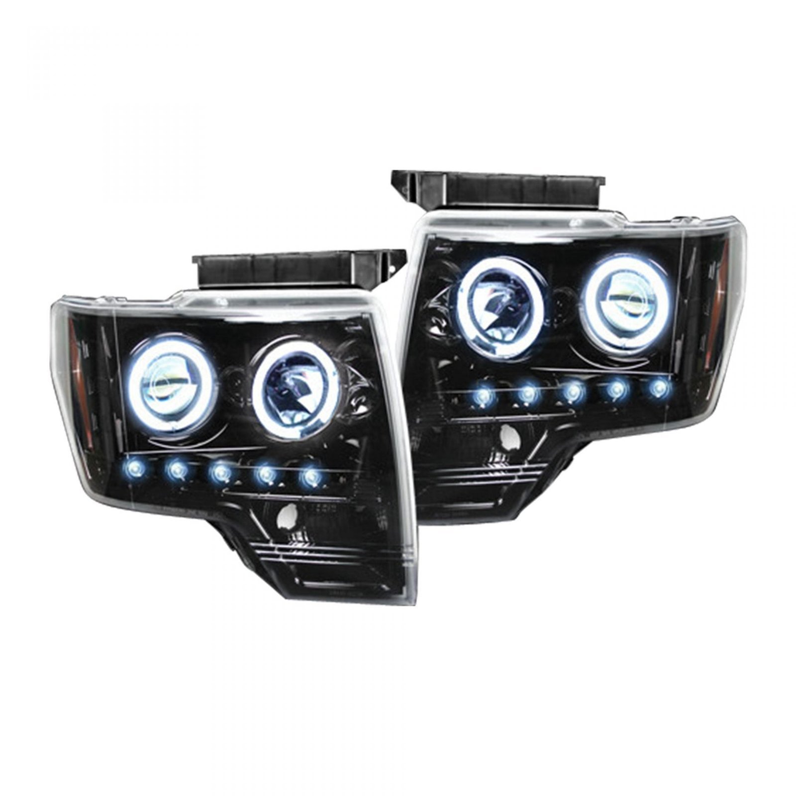 Ford F150 & Raptor 09-14 Projector Headlights CCFL Halos & DRL Smoked/Black - Image 3