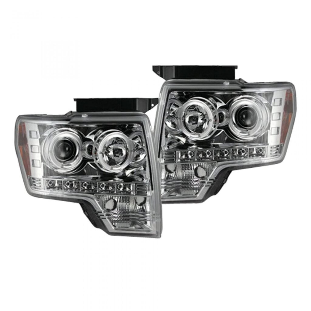 Ford F150 & Raptor 09-14 Projector Headlights CCFL Halos & DRL Clear/Chrome