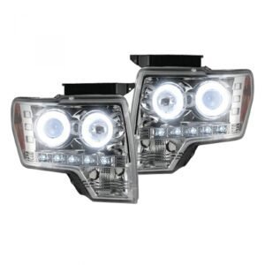 Ford F150 & Raptor 09-14 Projector Headlights CCFL Halos & DRL Clear/Chrome - Image 2