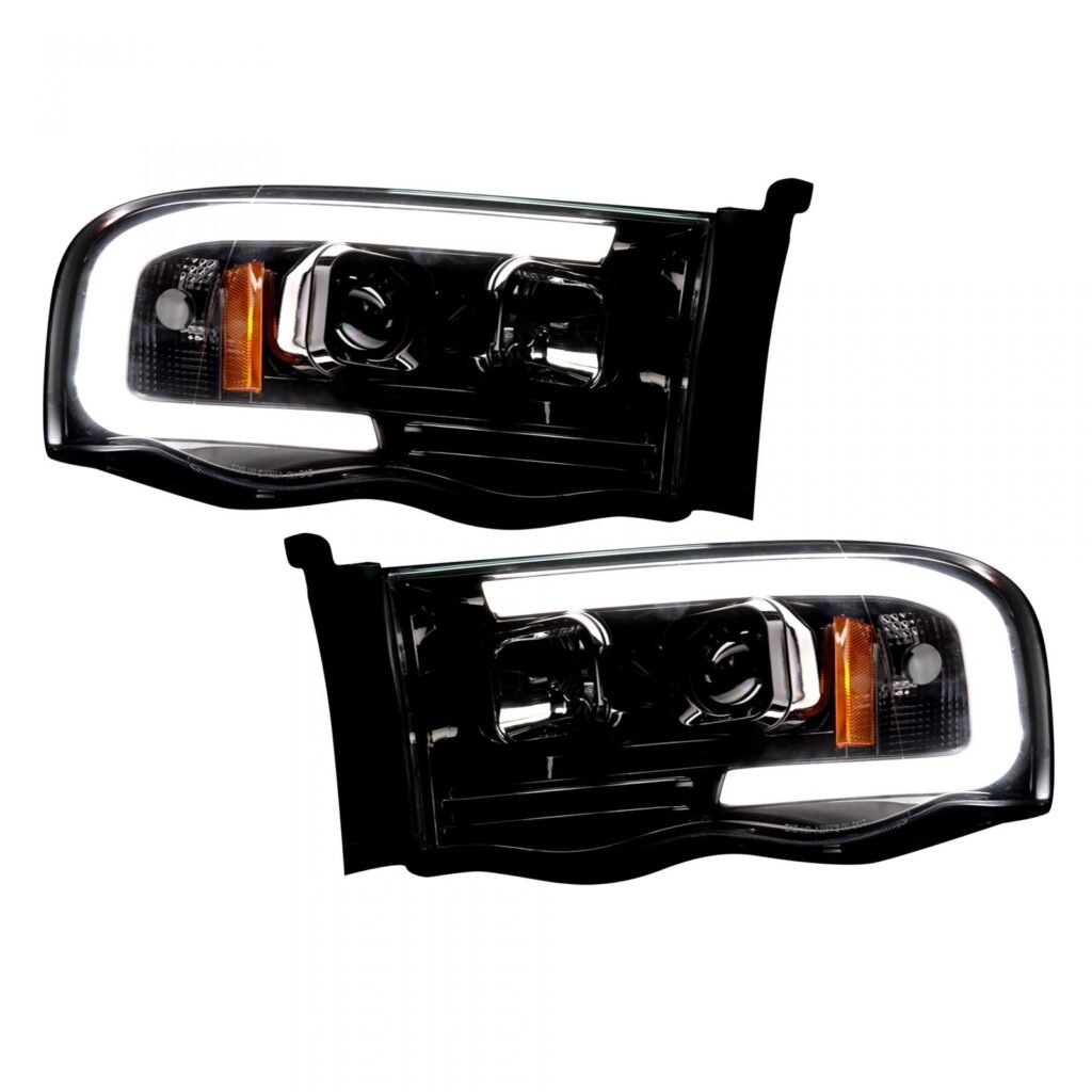 Dodge RAM 1500/2500/3500 02-05 Projector Headlights OLED Halos DRL Smoked/Black