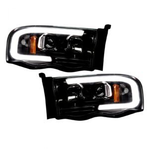 Dodge RAM 1500/2500/3500 02-05 Projector Headlights OLED Halos DRL Smoked/Black - Image 2