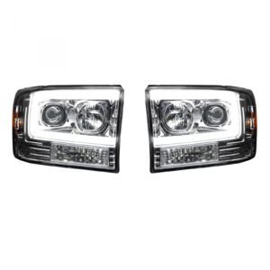 Ford Super Duty 99-04 Projector Headlights OLED Halos & DRL in Clear/Chrome - Image 2