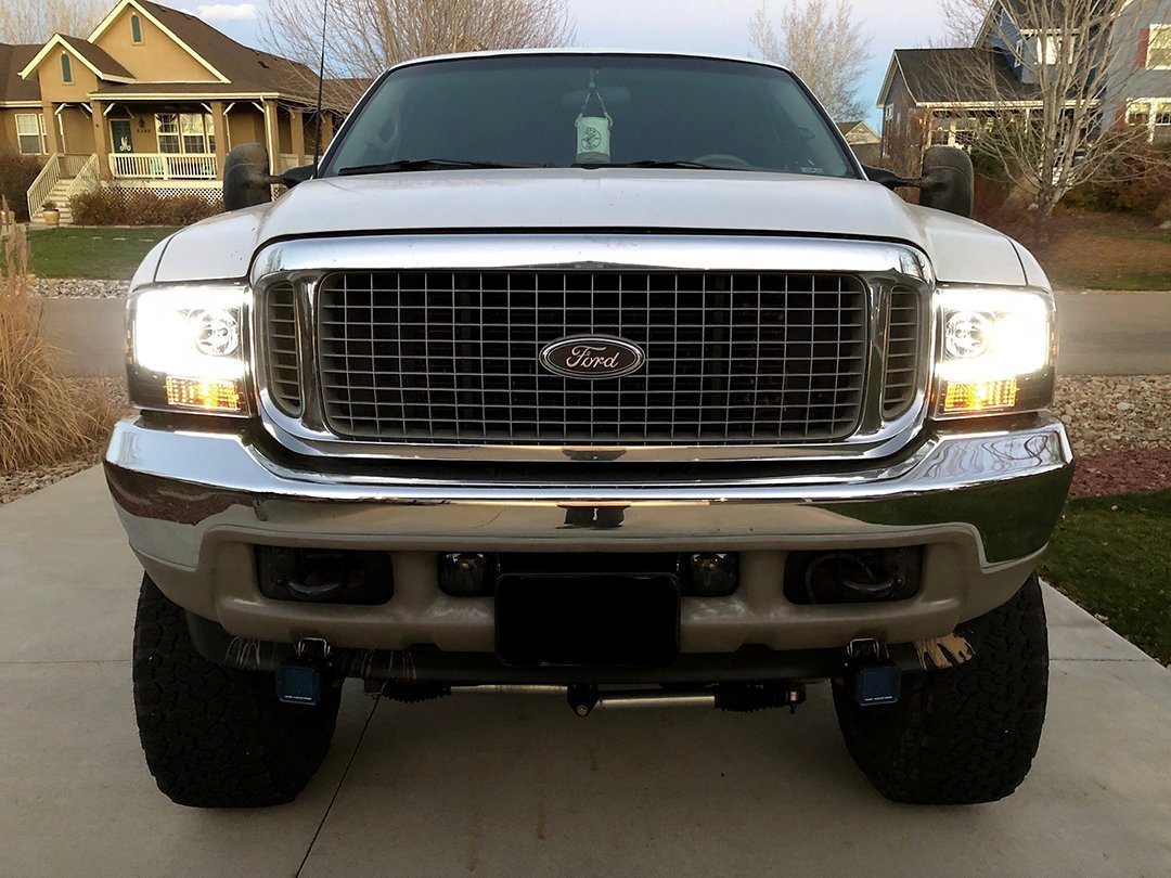 Ford Super Duty 05/07 Projector Headlights OLED Halos DRL Smoked/Black - Image 7