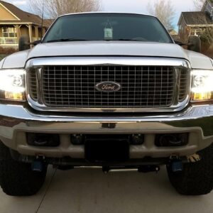 Ford Super Duty 99-04 Projector Headlights OLED Halos DRL Smoked/Black - Image 4
