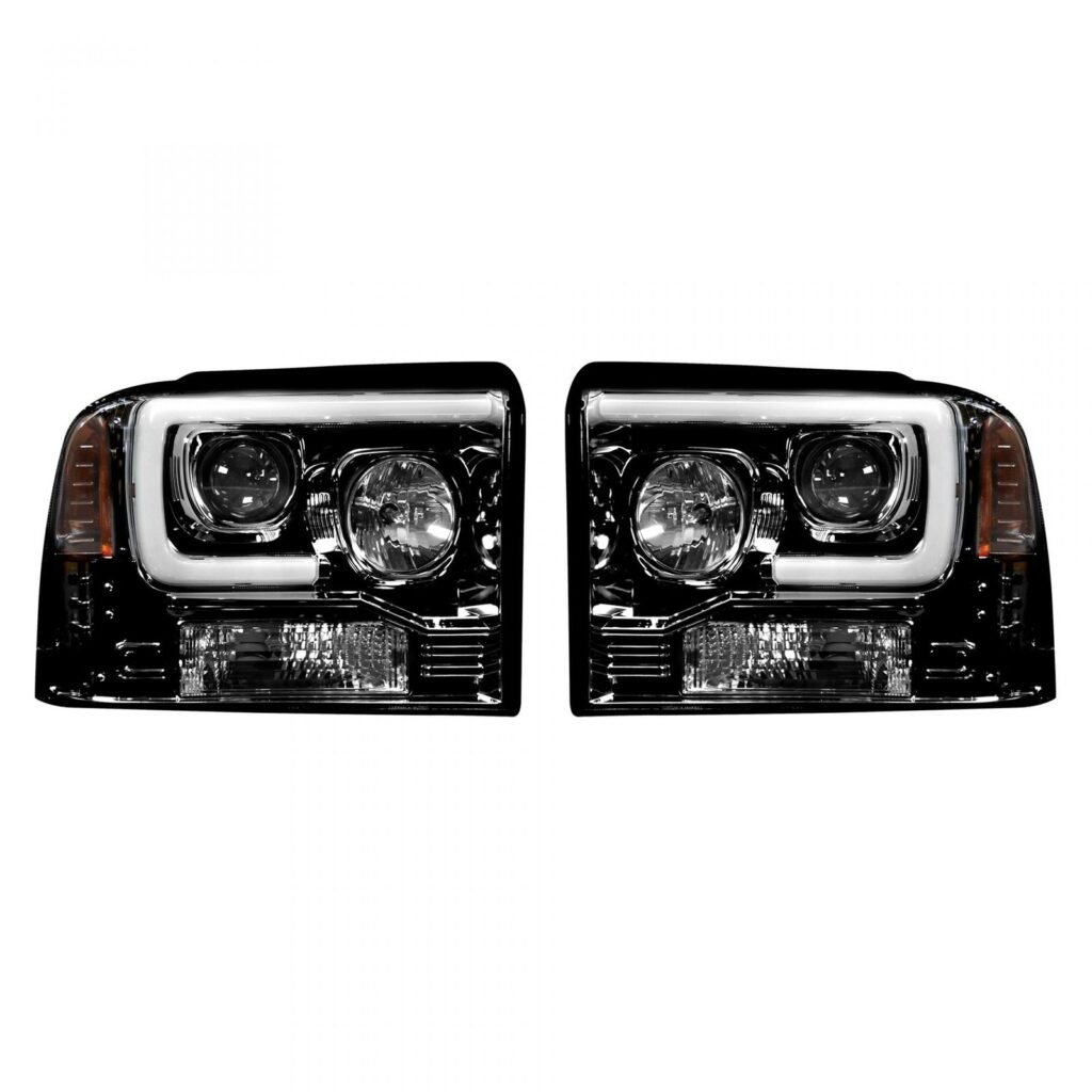 Ford Super Duty 05/07 Projector Headlights OLED Halos DRL Smoked/Black