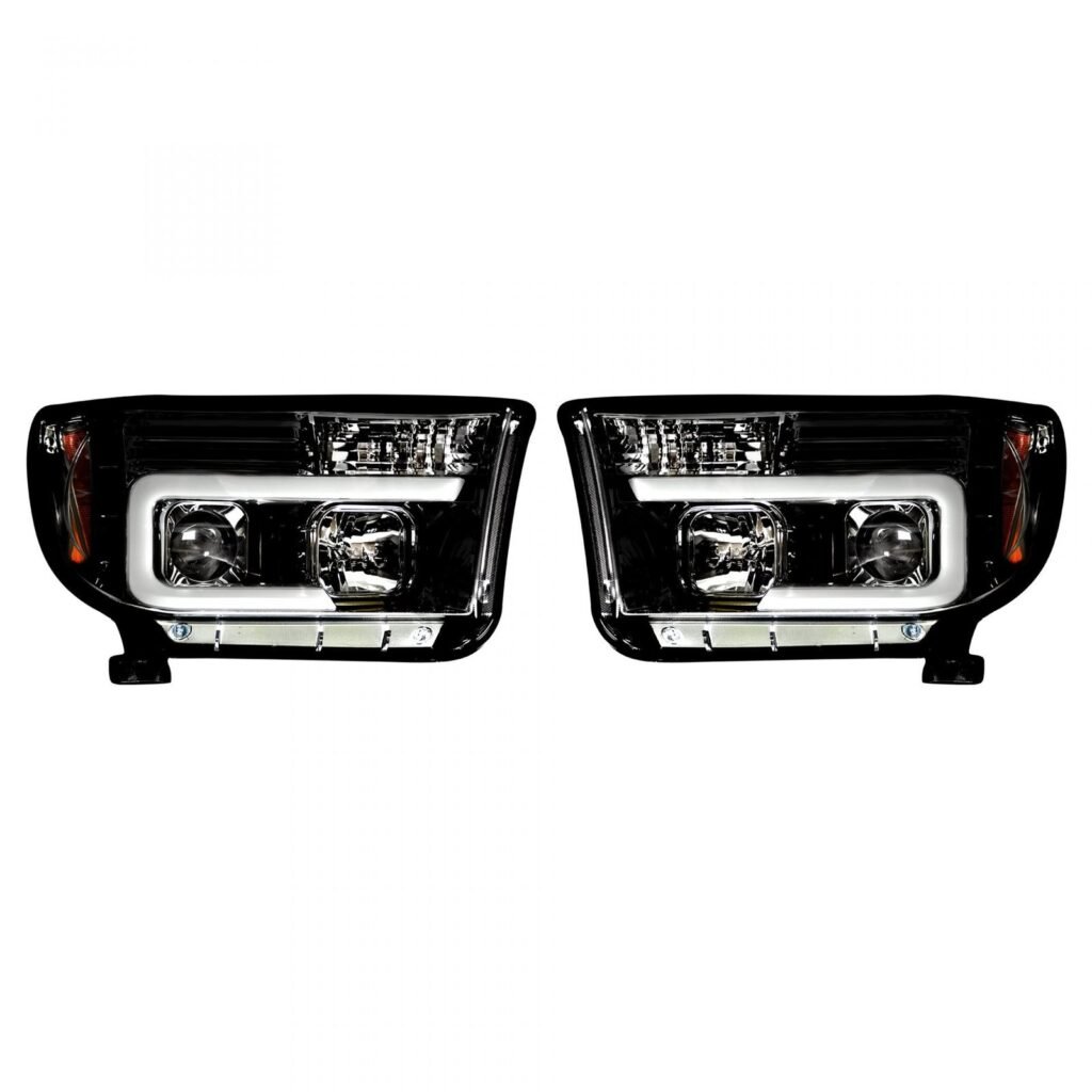 Toyota Tundra/Sequoia 07-13 Projector Headlights OLED Halos DRL Smoked/Blck