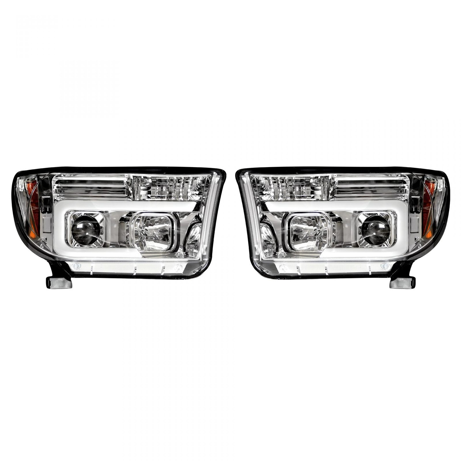 Toyota Tundra/Sequoia 07-13 Projector Headlights OLED Halos DRL Clear/Chrome - Image 1