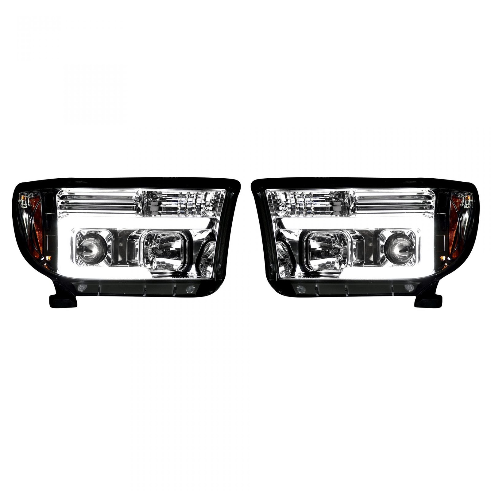 Toyota Tundra/Sequoia 07-13 Projector Headlights OLED Halos DRL Clear/Chrome - Image 2