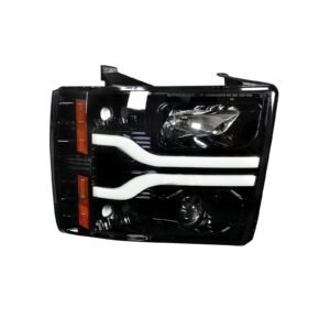 Chevy Silverado 07-13 Projector Headlights OLED Halos DRL Smoked/Black - Image 2