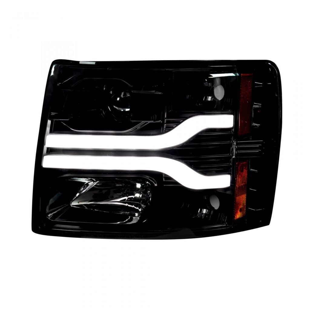 Chevy Silverado 07-13 Projector Headlights OLED Halos DRL Smoked/Black