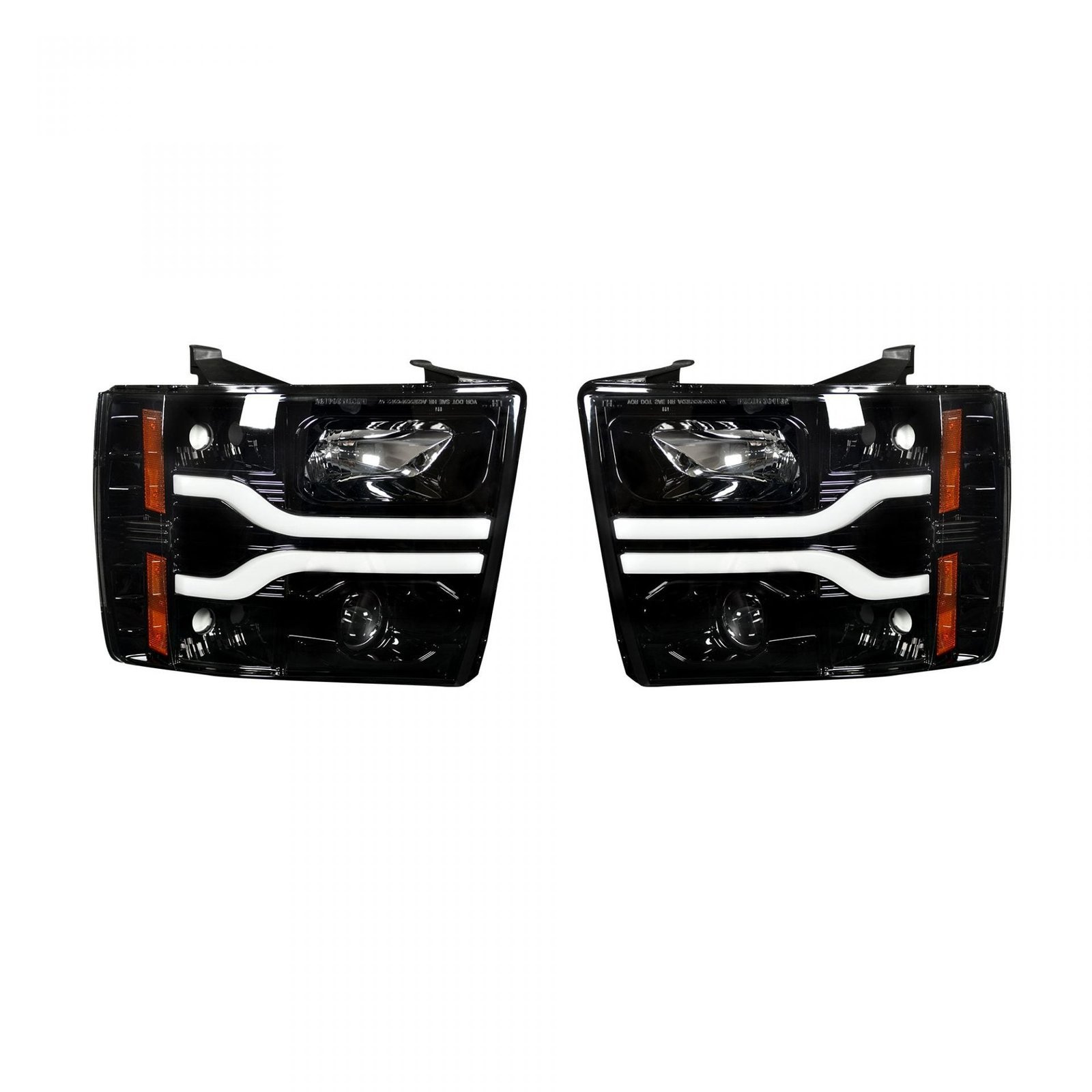 Chevy Silverado 07-13 Projector Headlights OLED Halos DRL Smoked/Black - Image 4
