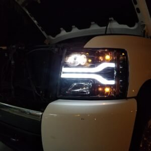 Chevy Silverado 07-13 Projector Headlights OLED Halos DRL Smoked/Black - Image 6