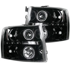 Chevy Silverado 07-13 Projector Headlights CCFL Halos & DRL Smoked/Black - Image 1