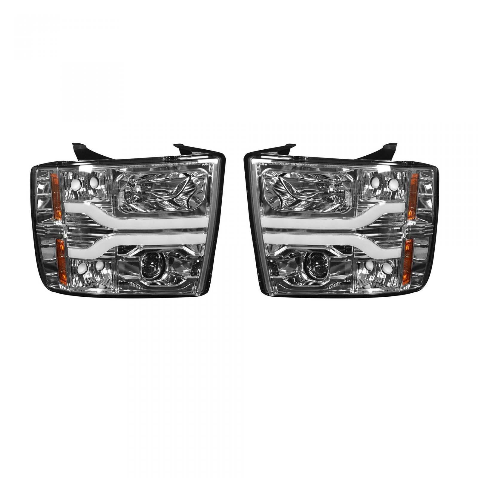 Chevy Silverado 07-13 Projector Headlights OLED Halos DRL Clear - Image 1