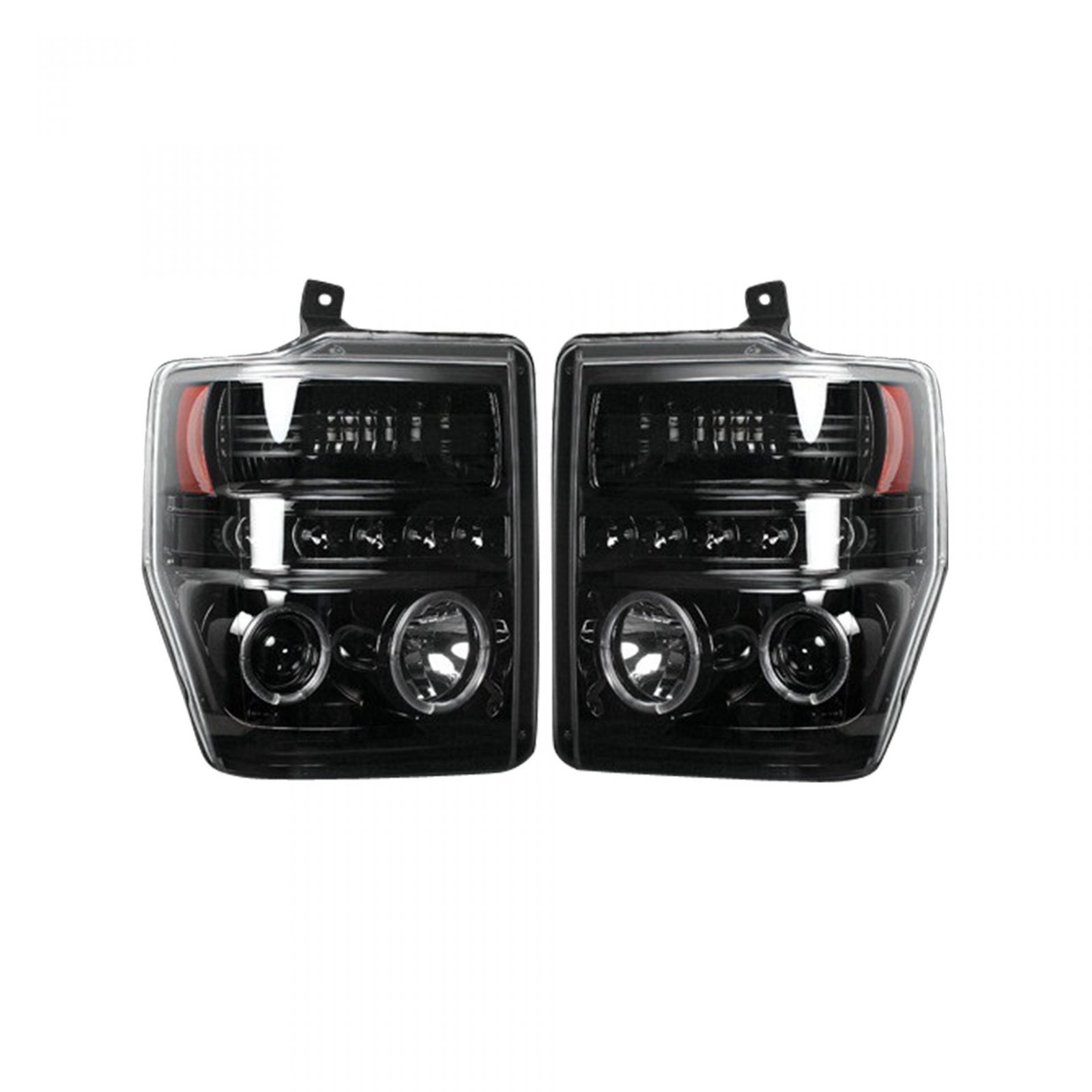 Ford Super Duty 08-10 Projector Headlights CCFL Halos/DRL Smoked/Black - Image 1