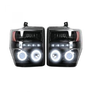 Ford Super Duty 08-10 Projector Headlights CCFL Halos/DRL Smoked/Black - Image 2