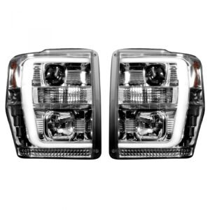 Ford Super Duty 08-10 Projector Headlights OLED Halos DRL Clear/Chrome - Image 1