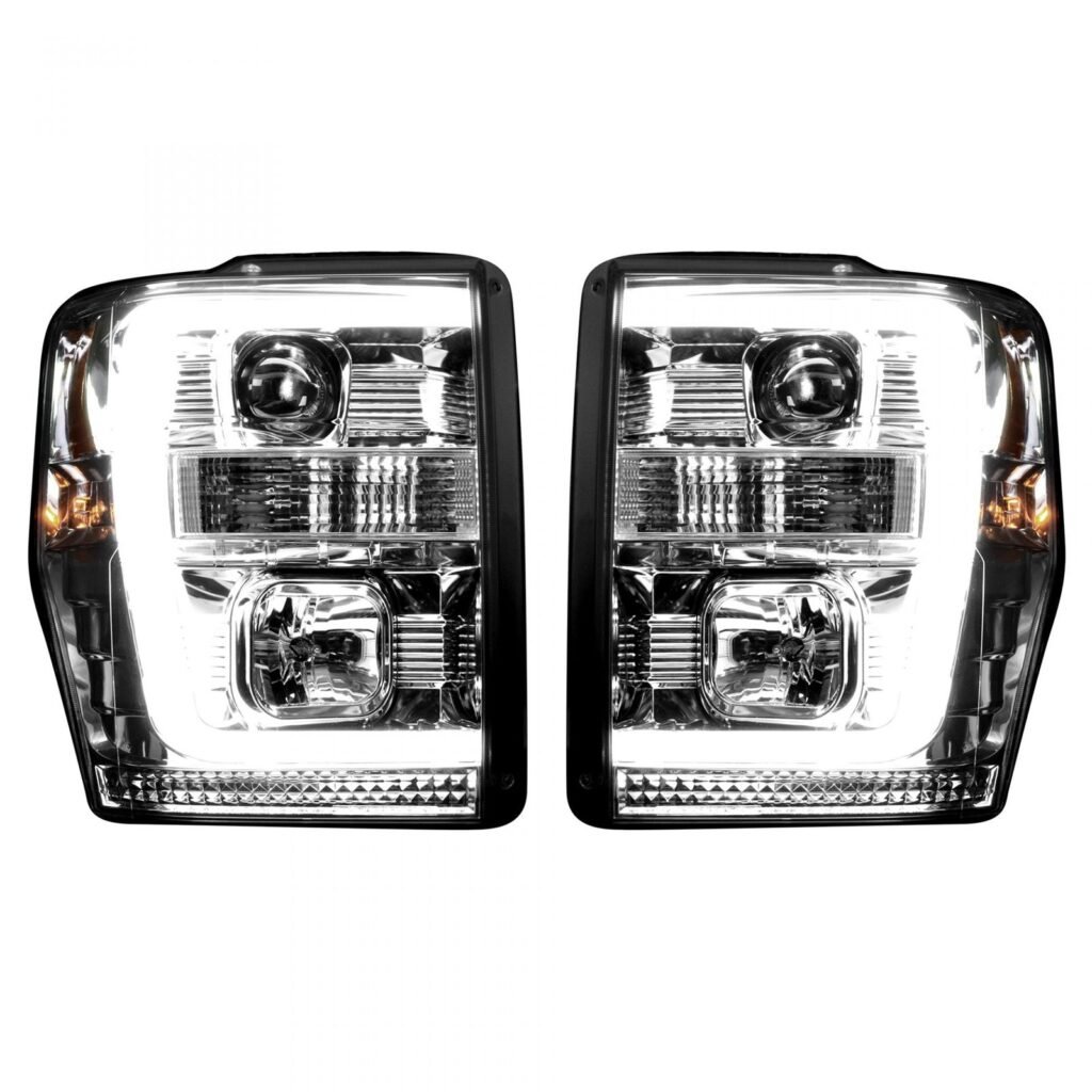 Ford Super Duty 08-10 Projector Headlights OLED Halos DRL Clear/Chrome