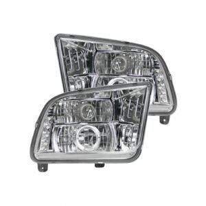 Ford Mustang 05-09 Projector Headlights in Clear/Chrome - Image 1