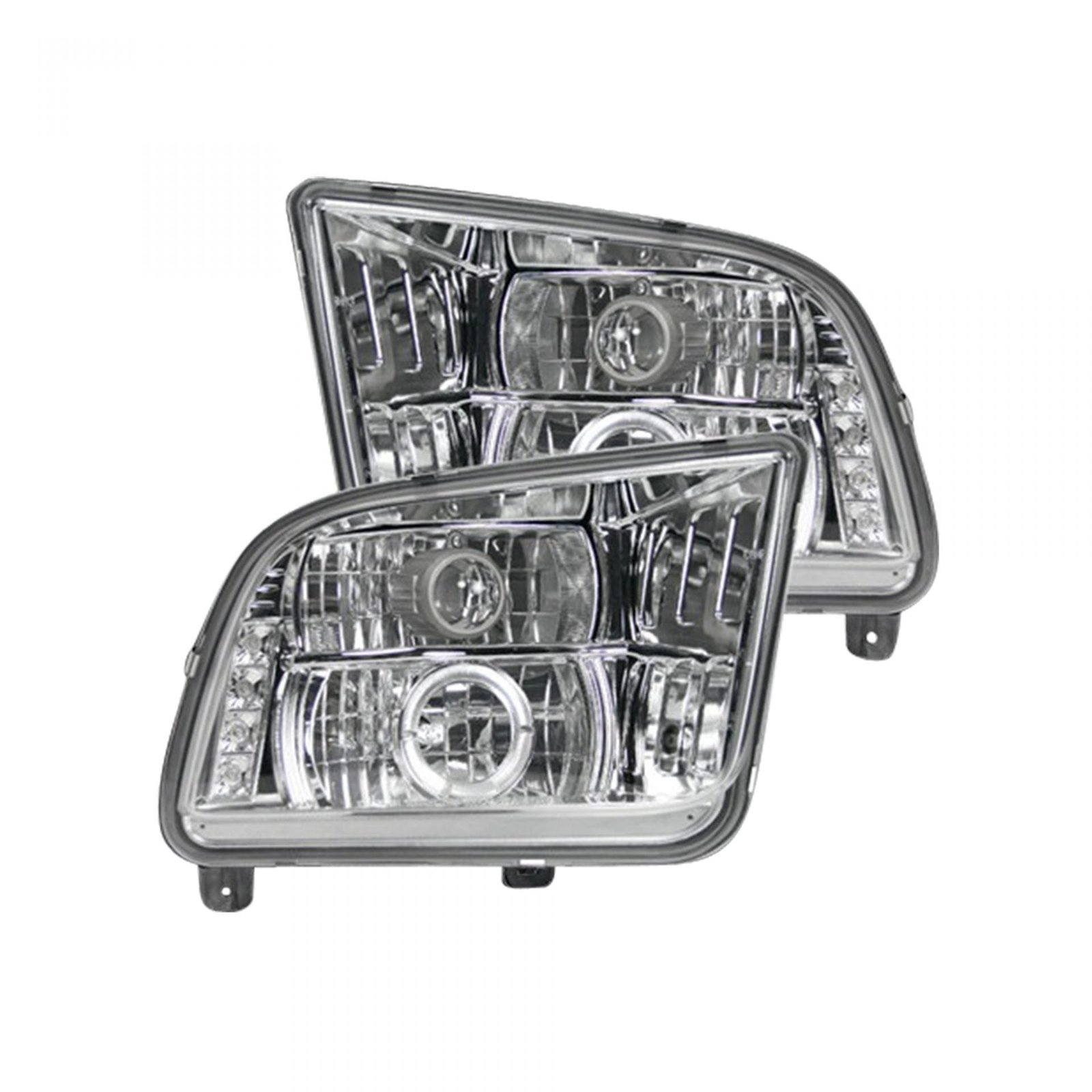Ford Mustang 05-09 Projector Headlights in Clear/Chrome - Image 1
