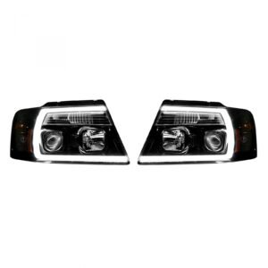 Ford F150 04-08 Projector Headlights OLED Halos & DRL in Smoked/Black - Image 2