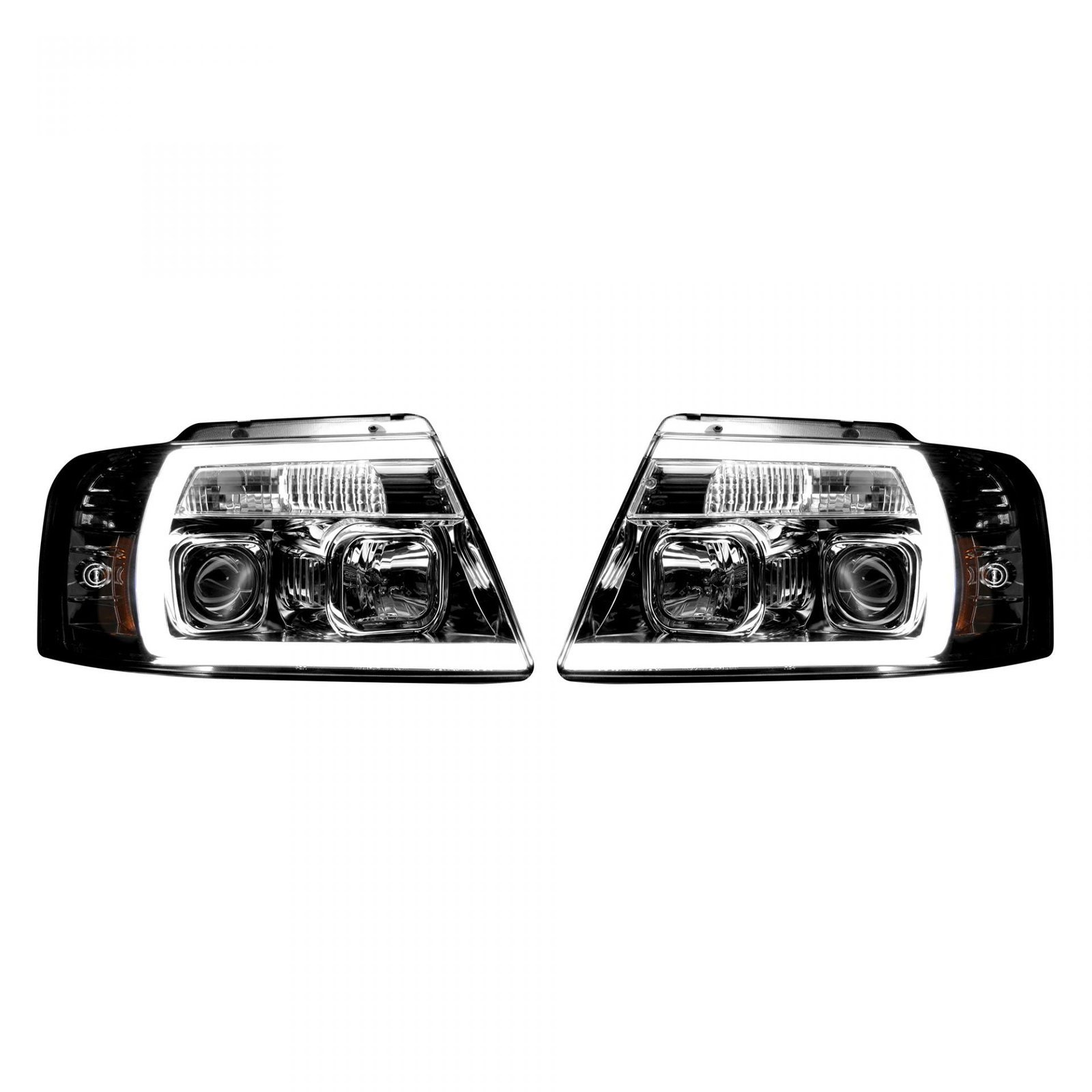 Ford F150 04-08 Projector Headlights OLED Halos & DRL in Clear/Chrome - Image 2