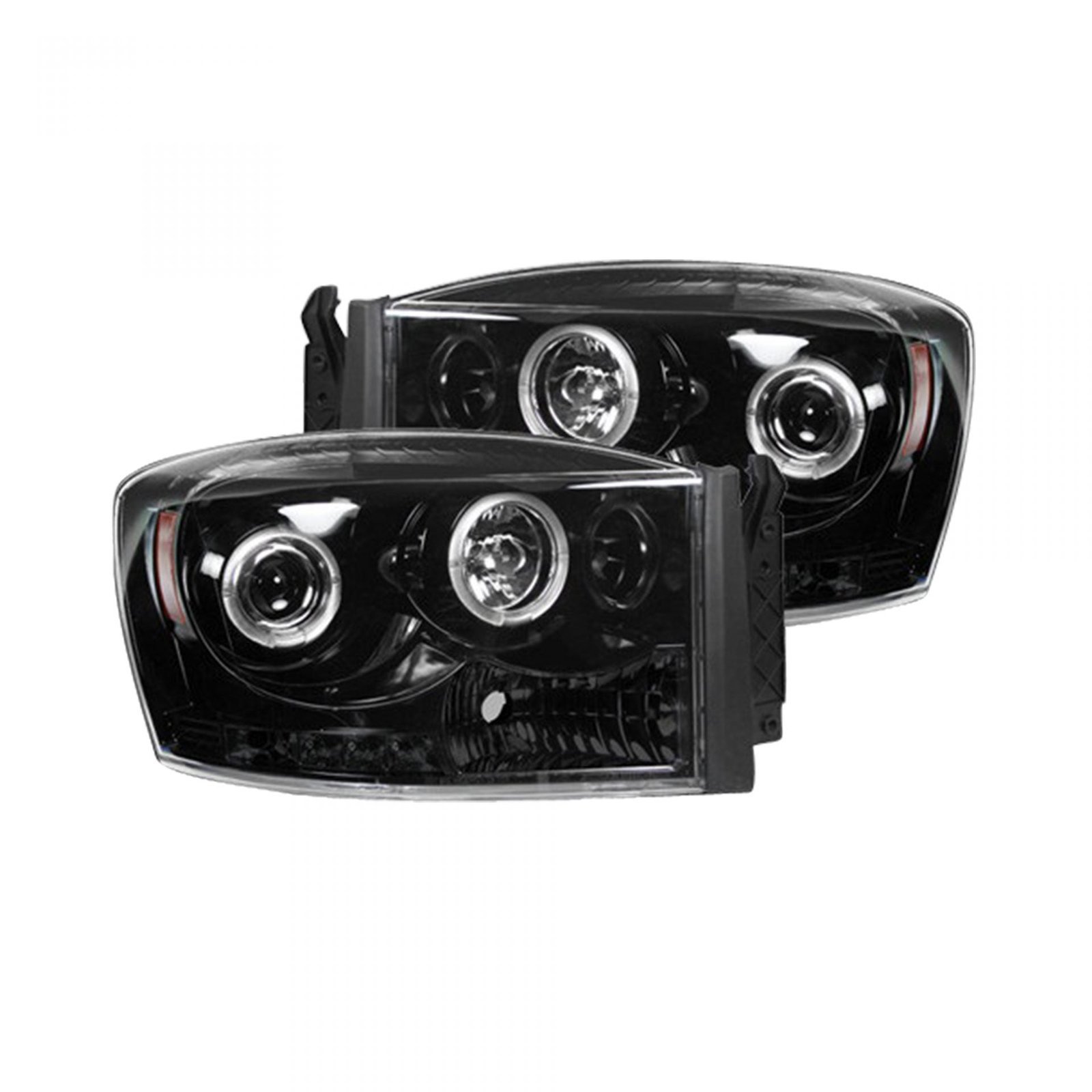 Dodge RAM 1500 06-08 & 2500/3500 06-09 Projector Headlights CCFL Halos DRL Smoked/Black - Image 1