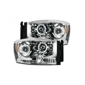 Dodge RAM 1500 06-08 & 2500/3500 06-09 Projector Headlights CCFL Halos DRL Clear/Chrome - Image 1
