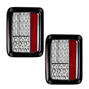 Jeep JK Wrangler 07-18 Tail Lights LED Clear - Image 1