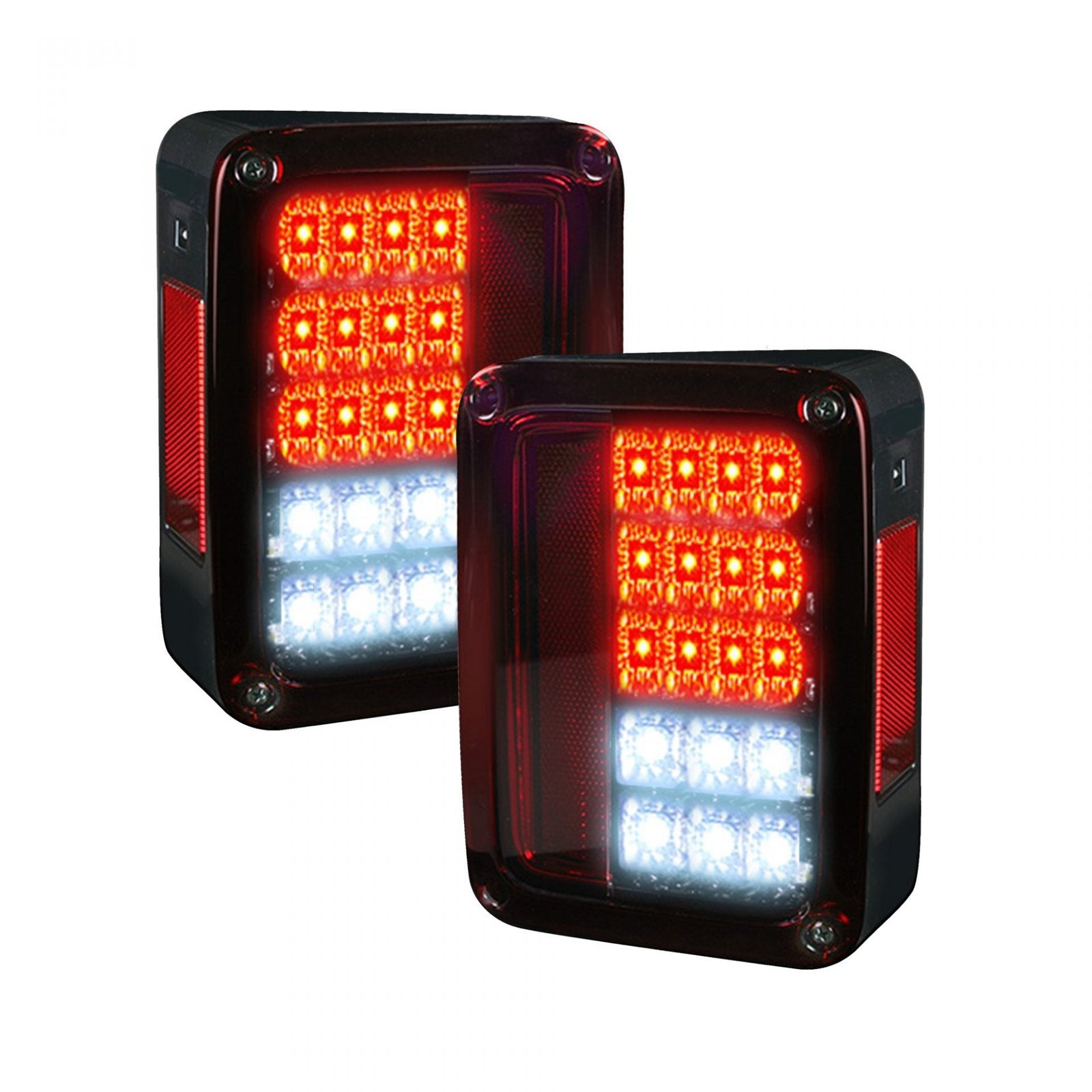 Jeep JK Wrangler 07-18 Tail Lights LED Red Smoked - Image 2