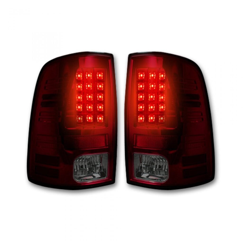 Dodge RAM 1500/2500/3500 13-18 Tail Lights LED in Dark Red Smoked
