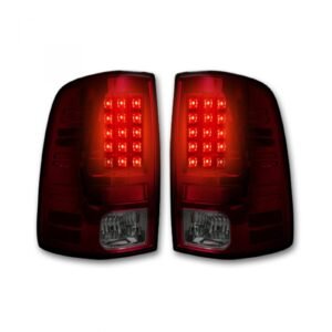 Dodge RAM 1500/2500/3500 13-18 Tail Lights LED in Dark Red Smoked - Image 2