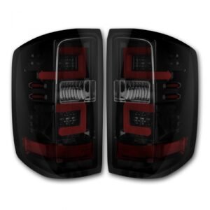 Chevy Silverado 1500 16-18 & 2500/3500 16-19 OLED Tail Lights Dark Red Smoked - Image 1