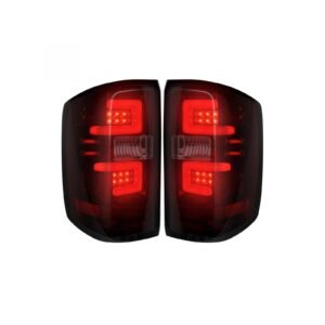 Chevy Silverado 1500 14-18 & 2500/3500 14-19 Tail Lights OLED Dark Red Smoked - Image 2