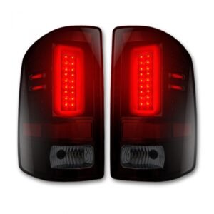 GMC Sierra 1500 14-18 & 2500/3500 14-19 Tail Lights OLED Dark Red Smoked - Image 2