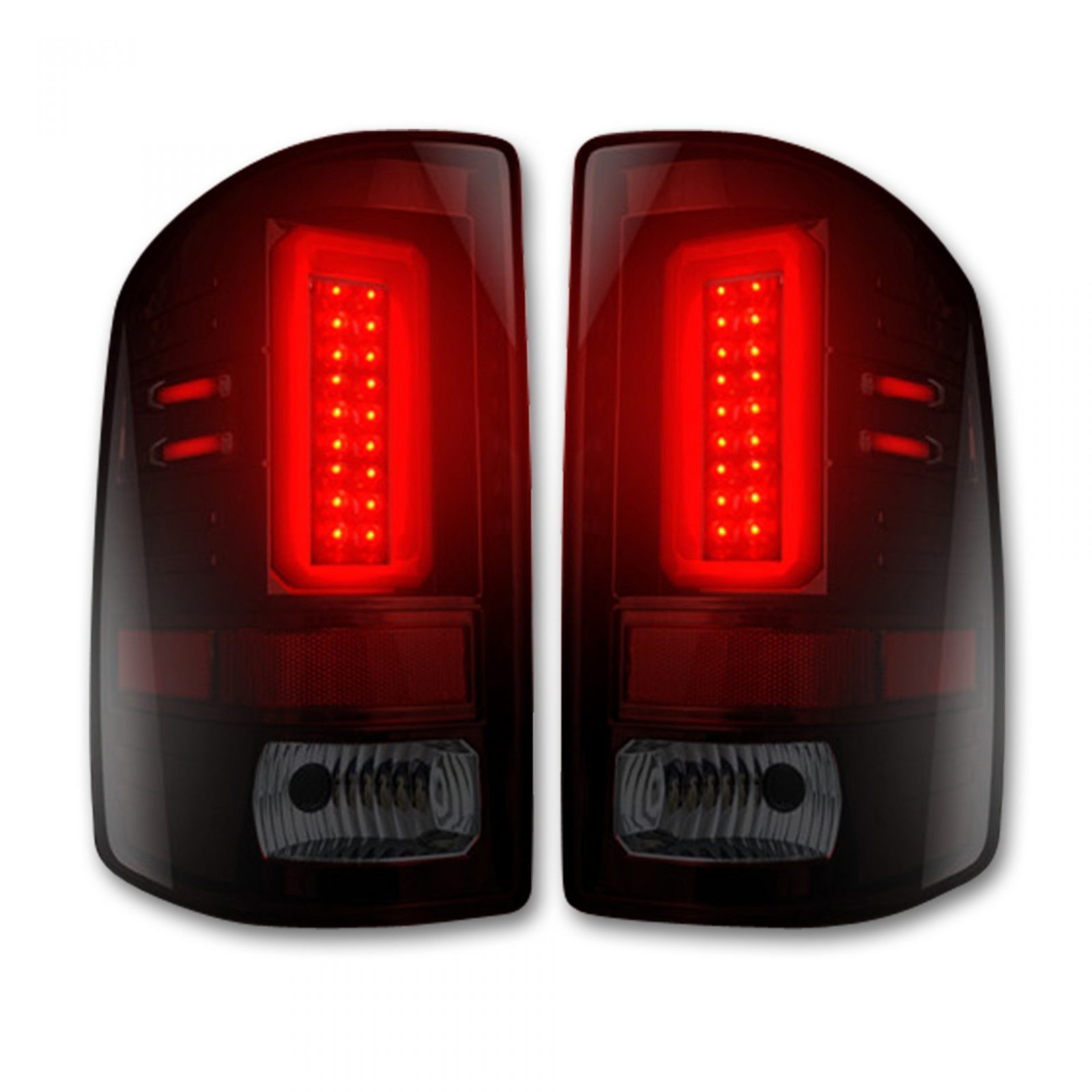GMC Sierra 1500 14-18 & 2500/3500 14-19 Tail Lights OLED Dark Red Smoked - Image 2