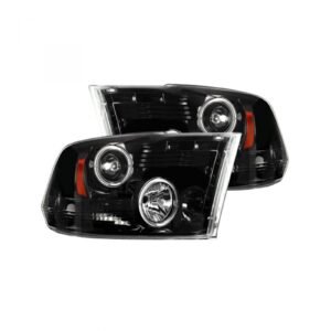 Dodge RAM 1500 09-19 2500/3500 10-18 Projector Headlights CCFL Halos & DRL Smoked/Black - Image 1