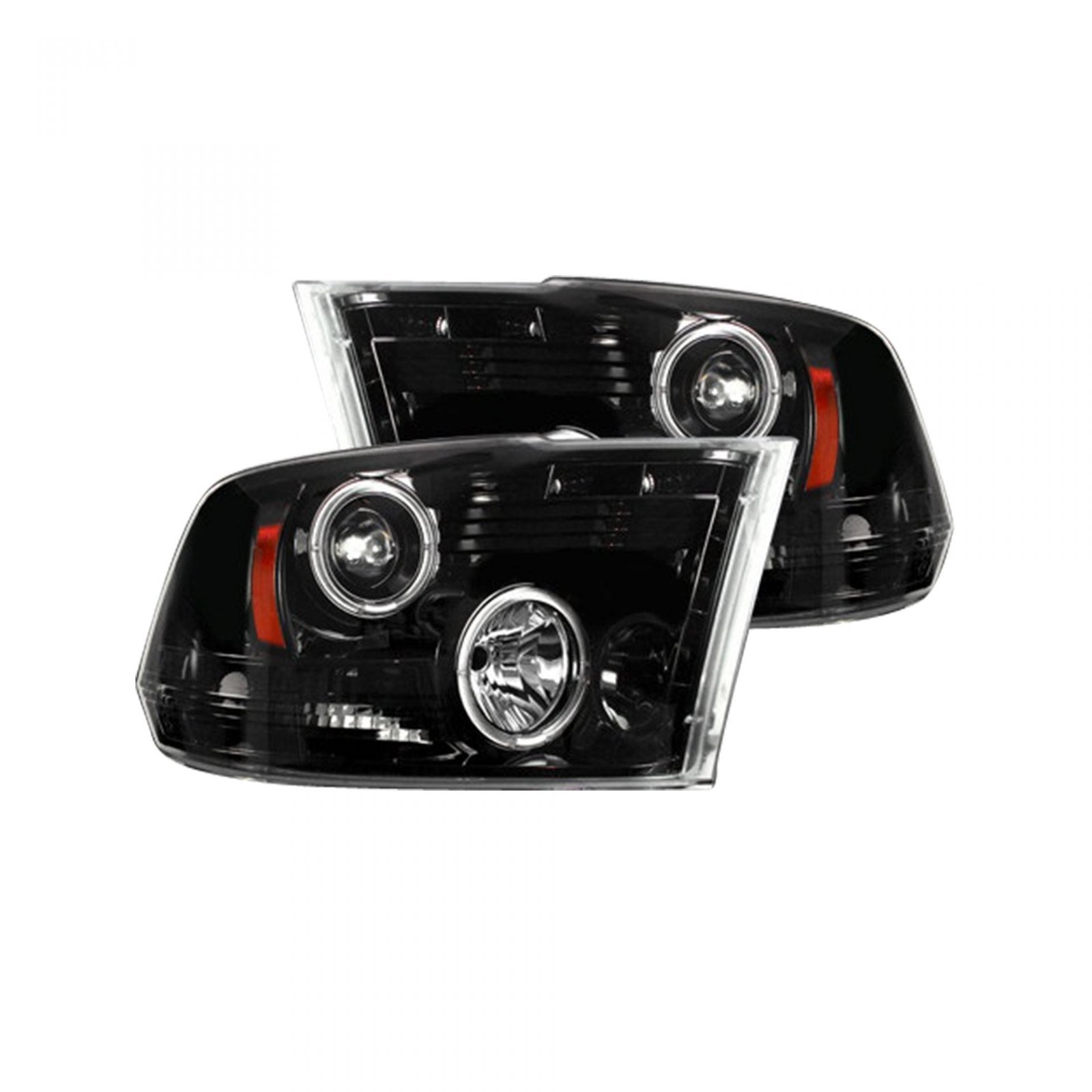 Dodge RAM 1500 09-19 2500/3500 10-18 Projector Headlights CCFL Halos & DRL Smoked/Black - Image 1
