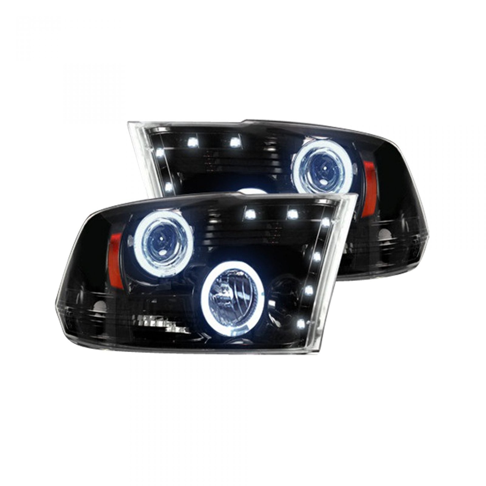 Dodge RAM 1500 09-19 2500/3500 10-18 Projector Headlights CCFL Halos & DRL Smoked/Black - Image 2