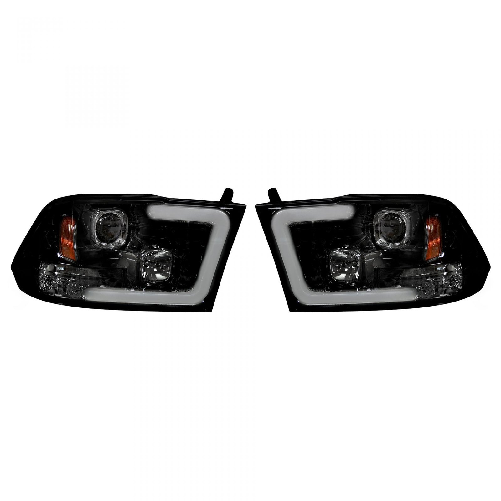 Dodge RAM 1500 09-19 & 2500/3500 10-18 Projector Headlights Smoked/Black - Image 1