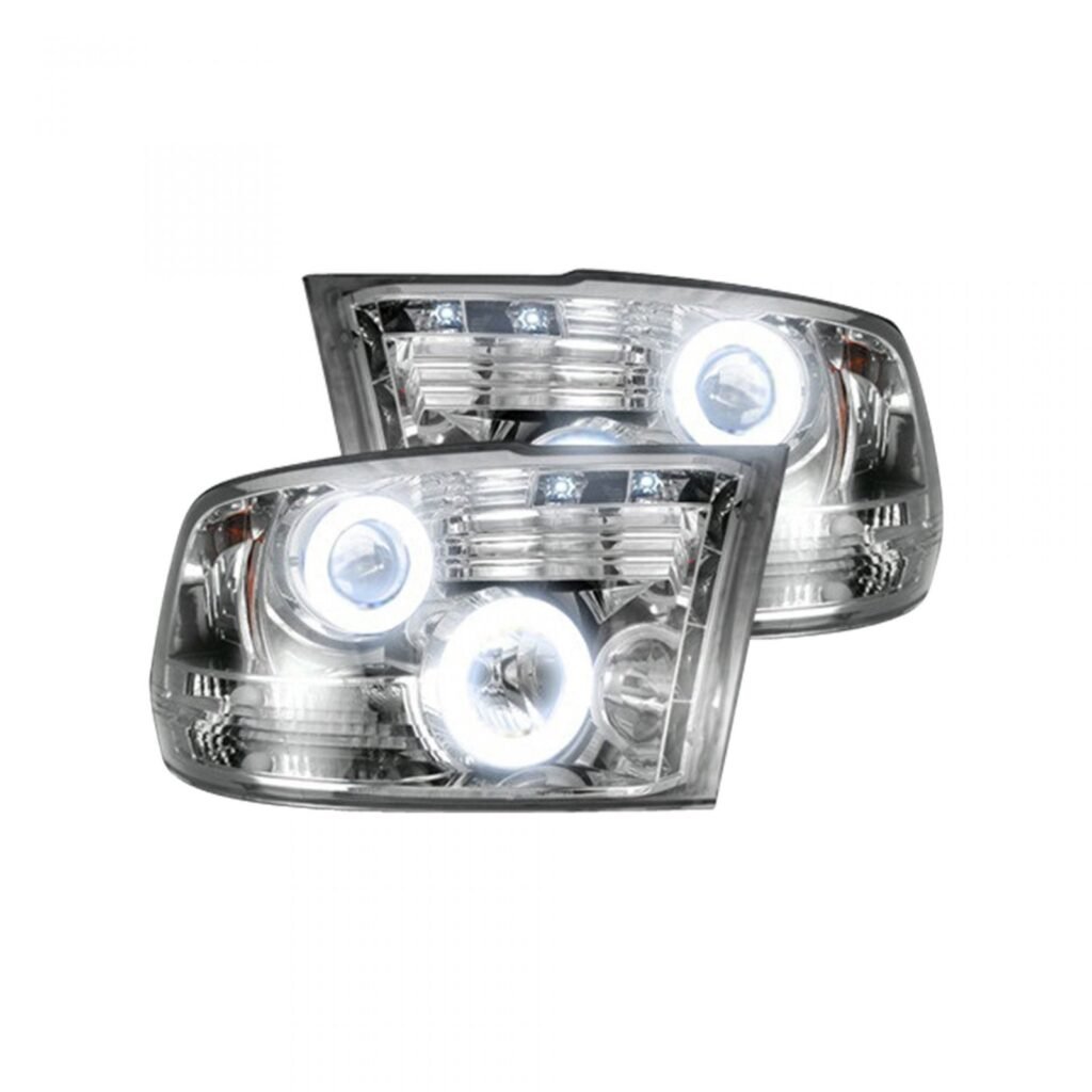 Dodge 1500 09-19 & 2500/3500 10-18 Projector Headlights CCFL Halos & DRL Clear/Chrome
