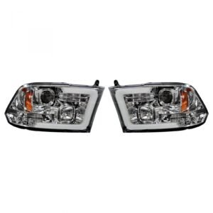 Dodge RAM 1500 09-19 & 2500/3500 10-18 Projector Headlights Clear/Chrome - Image 1