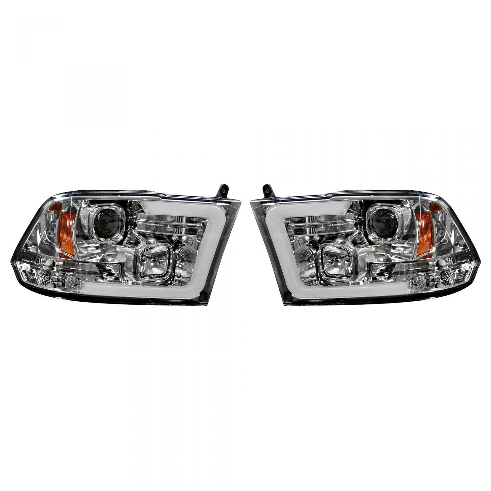 Dodge RAM 1500 09-19 & 2500/3500 10-18 Projector Headlights Clear/Chrome - Image 1