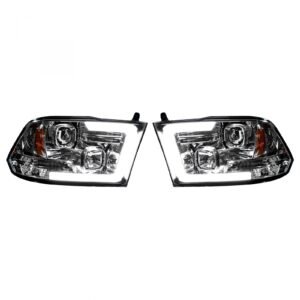 Dodge RAM 1500 09-19 & 2500/3500 10-18 Projector Headlights Clear/Chrome - Image 2