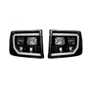 GMC Sierra 07-13 Projector Headlights OLED Halos & DRL Smoked/Black - Image 1