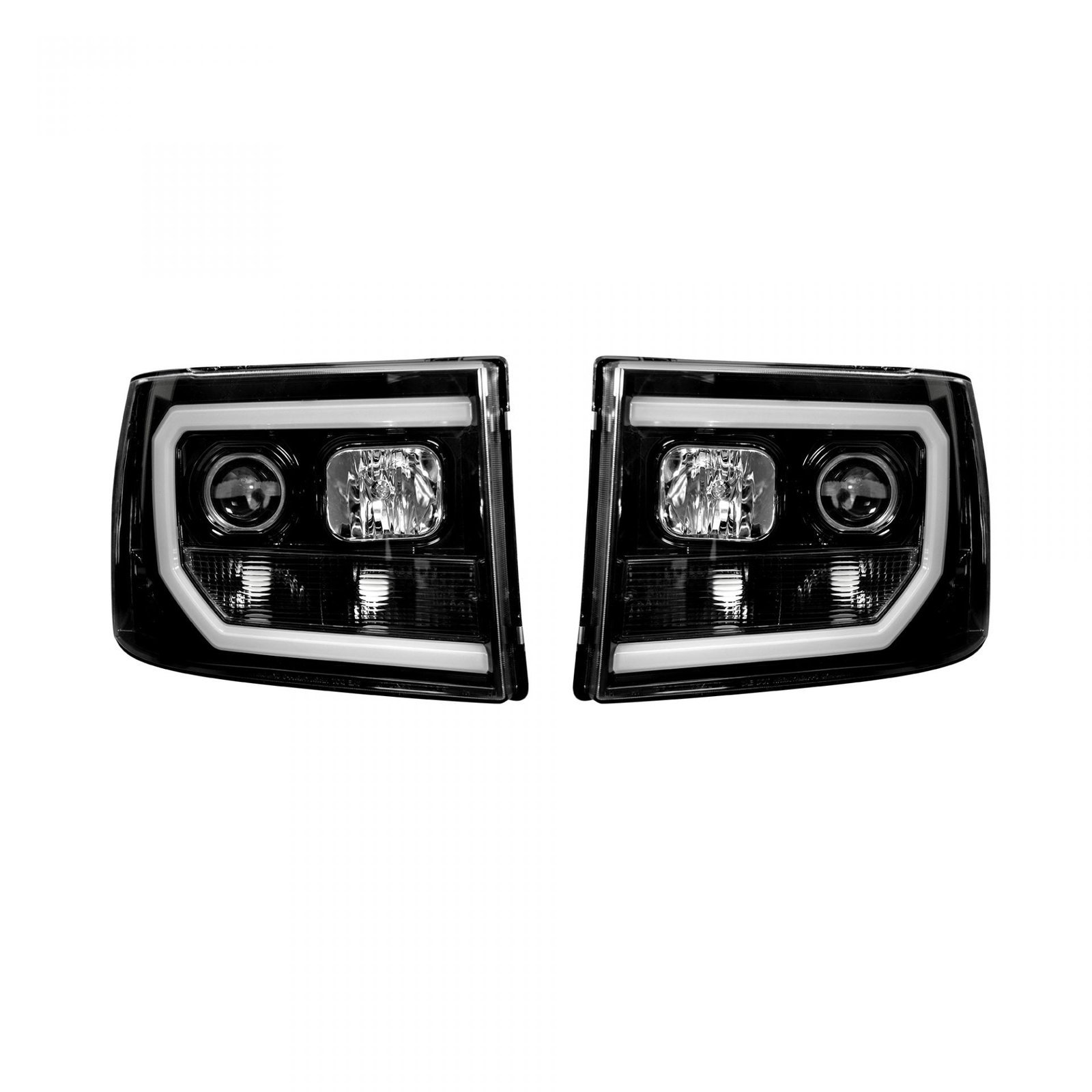 GMC Sierra 07-13 Projector Headlights OLED Halos & DRL Smoked/Black - Image 1