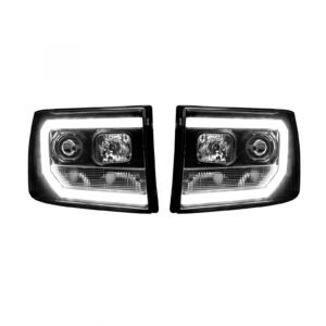GMC Sierra 07-13 Projector Headlights OLED Halos & DRL Smoked/Black - Image 2